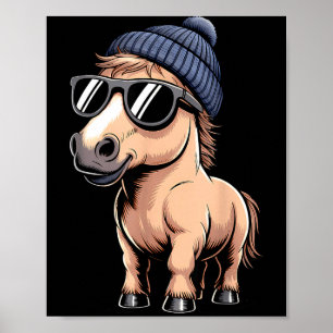 Poster Cheval Drôle Dans Le Style Rétro - Humour De Ferme