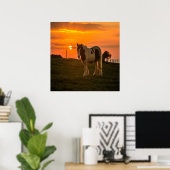 Poster Cheval du coucher du soleil (Bureau à domicile)