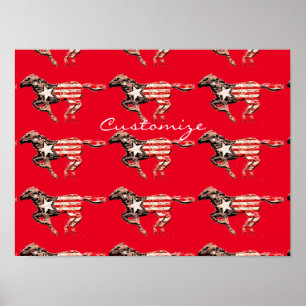 Poster Cheval du drapeau américain qui court Thunder_Cove