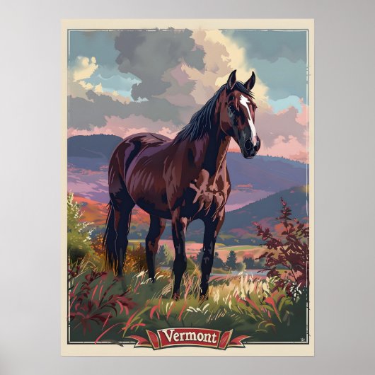 Poster Cheval du Vermont (Devant)