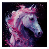 Poster Cheval en rose et violet Splendor Abstrait 2 (Devant)