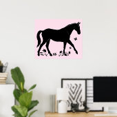 Poster Cheval en Silhouette (Bureau à domicile)