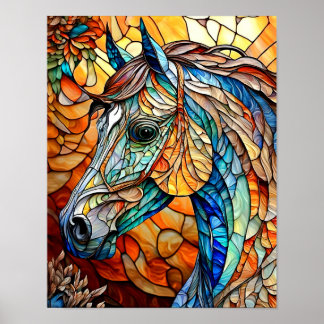 Poster Cheval en verre coloré vibrant 25