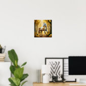 Poster Cheval enchanté dans la forêt dorée (Bureau à domicile)