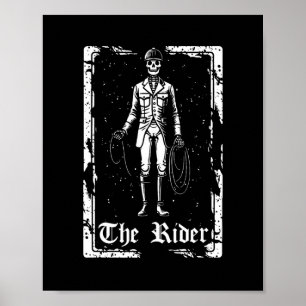 Poster Cheval Équitation cavalier - Skeleton Tarot Card