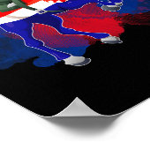 Poster Cheval équitation Croatie Drapeau (Coin)