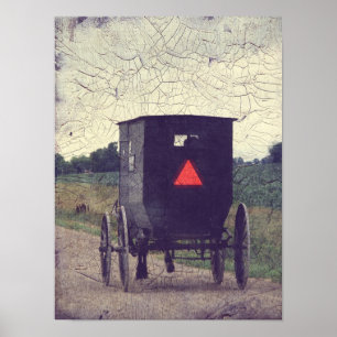 Poster Cheval et avec des erreurs amish, effet de