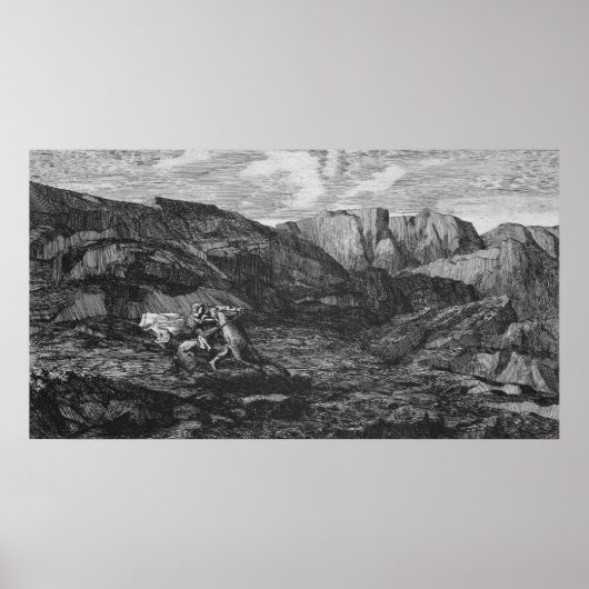 Poster Cheval et cavalier (Devant)