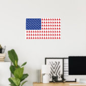 Poster Cheval et cavalier patriotique (Bureau à domicile)