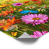 Poster Cheval et fleurs (Coin)