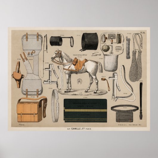 Poster Cheval et fournitures (Devant)