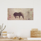 Poster Cheval et groom en hiver (Cuisine)