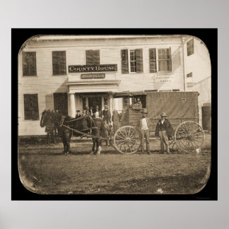 Poster Cheval et Panier Daguerreotype 1853