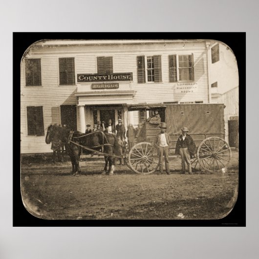 Poster Cheval et Panier Daguerreotype 1853 (Devant)