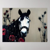 Poster Cheval et Rose (Devant)