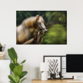 Poster Cheval - Étalon Blanc (Bureau à domicile)