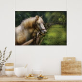 Poster Cheval - Étalon Blanc (Cuisine)