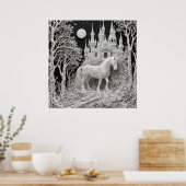 Poster Cheval éthéré et château enchanté (Cuisine)