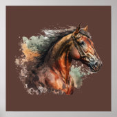 Poster Cheval & Fille Silhouette Équitation (Devant)