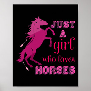 Poster Cheval Filles Cadeau Femme Juste Une Fille Qui Aim