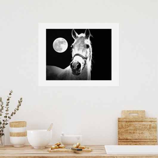 Poster Cheval & Fullmoon (Cuisine)