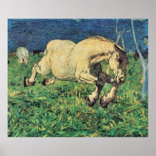 Poster Cheval galopant par Giovanni Segantini, art