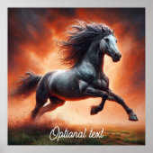 Poster Cheval gris et pompier des Prairies (Devant)