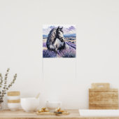 Poster Cheval gris joli debout en Lavender (Cuisine)