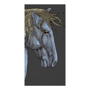 Poster Cheval Gris Majestueux à la Crinière Flottante