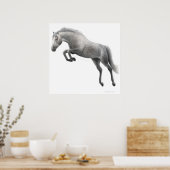 Poster Cheval gris pompé (Cuisine)