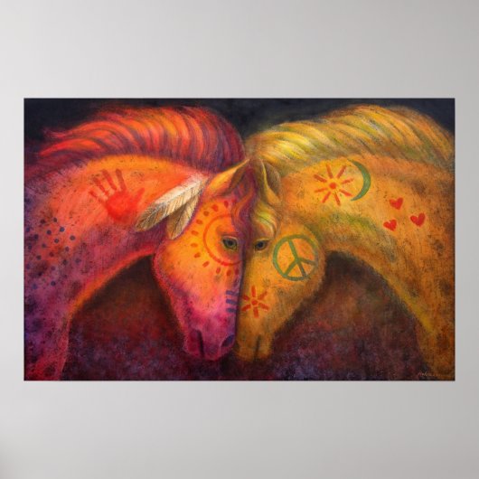 Poster Cheval Guerre Paix Chevaux Art animal occid (Devant)