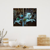 Poster Cheval horizontal à grains de merry-Go-Round (Cuisine)