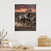 Poster Cheval hydraulique en course (Cuisine)