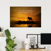 Poster Cheval Inspirational Lao Tzu Voyage 1000 Miles (Bureau à domicile)