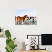 Poster Cheval islandais en hiver en Islande (Bureau à domicile)