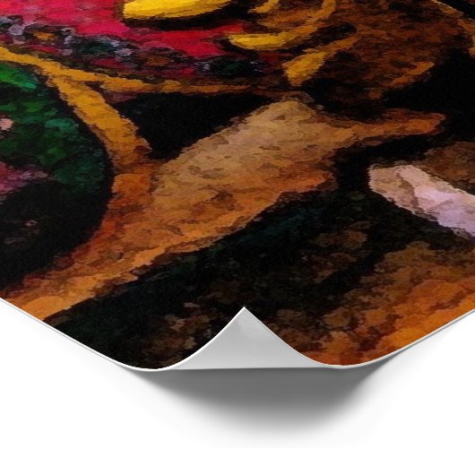 Poster Cheval joyeux et rond (Coin)