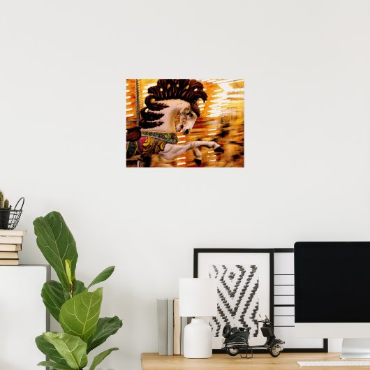 Poster Cheval joyeux et rond (Bureau à domicile)