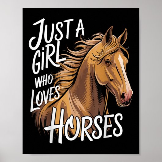 Poster Cheval Juste Une Fille Qui Aime Les Chevaux (Devant)