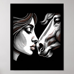 Poster Cheval Maman Equestrian Horseck équitation Cowgirl