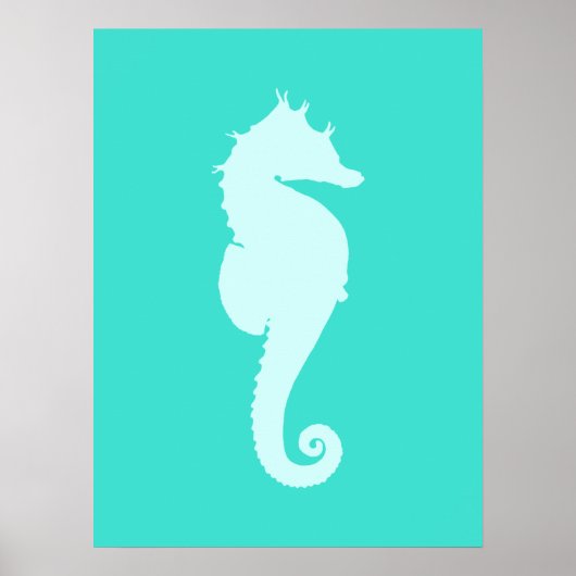 Poster Cheval Marin Turquoise (Devant)