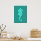 Poster Cheval Marin Turquoise (Cuisine)