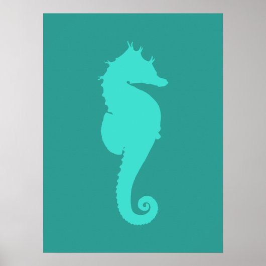Poster Cheval Marin Turquoise (Devant)