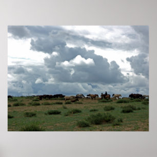 Poster Cheval mongol