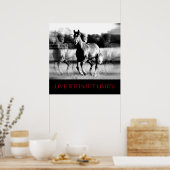 Poster Cheval Motivationnel Blanc Noir Vit Sans Limites (Cuisine)