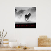 Poster Cheval Motivationnel Blanc Noir Vit Sans Limites (Cuisine)