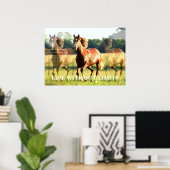 Poster Cheval Motivationnel Vit Sans Limites (Bureau à domicile)