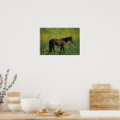 Poster Cheval Mustang sauvage debout en fleurs (Cuisine)