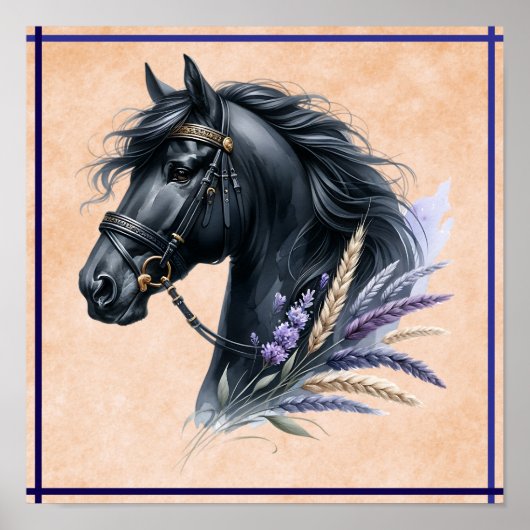 Poster Cheval noir (Devant)