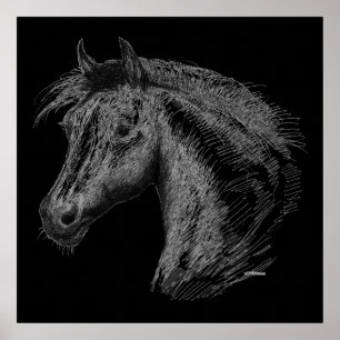 Poster Cheval : Noir