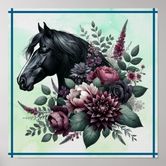 Poster Cheval noir (Devant)